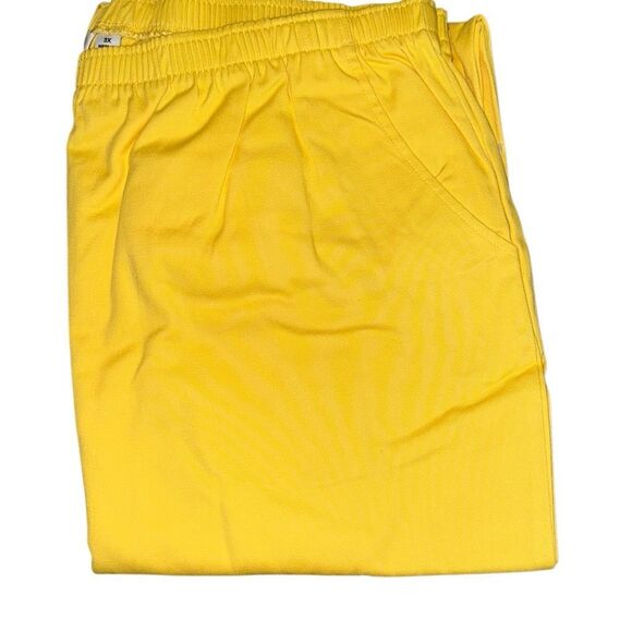 Denim & Co Womens 3X How Timeless Pull On Crop Pants Yellow Lattice Trim NWT - Picture 1 of 6